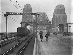 First cars and trains across Sydney Harbour Bridge