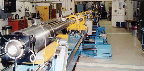 Photo of two-stage gas gun at the Joint Actinide Shock Physics Experimental Research Facility in Nevada.