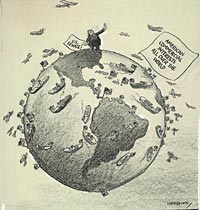 Image of Herblock's "No Foreign entanglements"