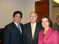 AGS President Robert Weinreb, M.D. (Hamilton Glaucoma Center/University of California San Diego), Cong. Pete Sessions (R-TX), and Advocacy Day Program Co-Chair Anne Coleman, M.D. (Jules Stein Eye Institute/University of California Los Angeles)