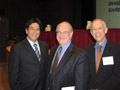Program Co-Chairs Robert N. Weinreb, M.D. (left) and Paul Kaufman, M.D. (right) with NEI Director Paul Sieving, M.D., Ph.D.