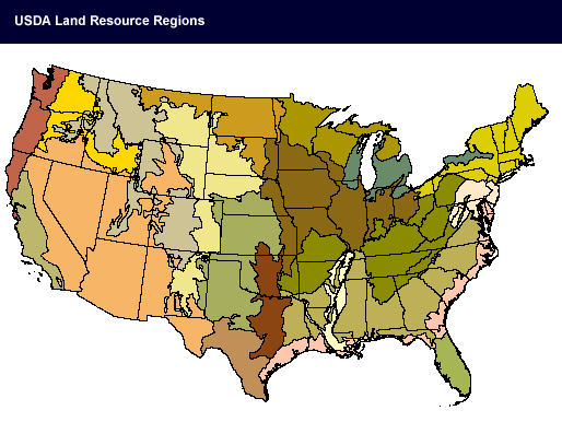 USDA Land Resource Regions (AHB-296)