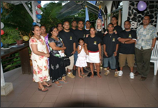 New recruits from Pohnpei shown with family members and U.S. Ambassador to FSM