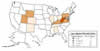 Unspecified and other pneumoconioses:  Age-adjusted death rates by state, U.S. residents age 15 and over, 1993–2002