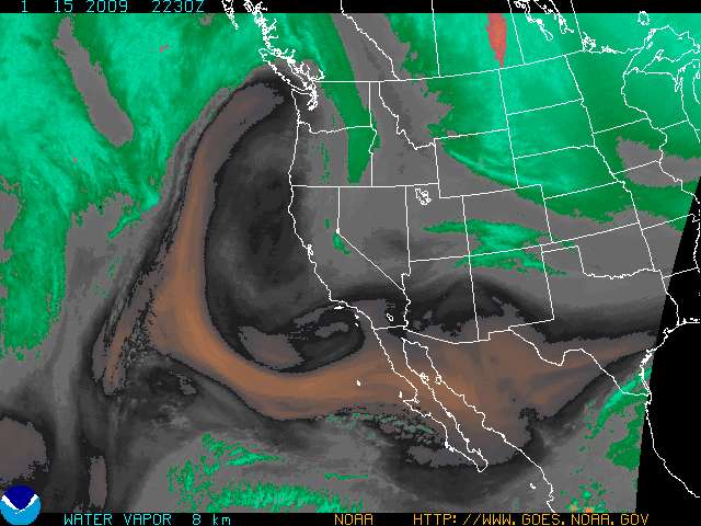 current goes west color enhanced water vapor image