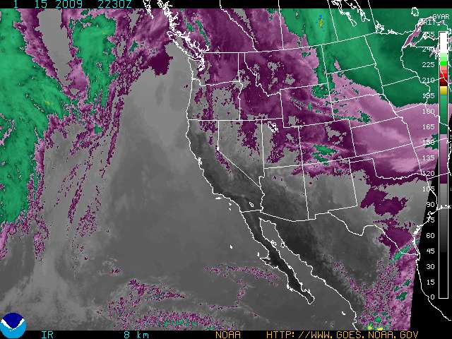 current goes west color enhanced infrared image