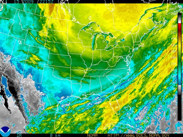 current color enhanced goes east infrared image