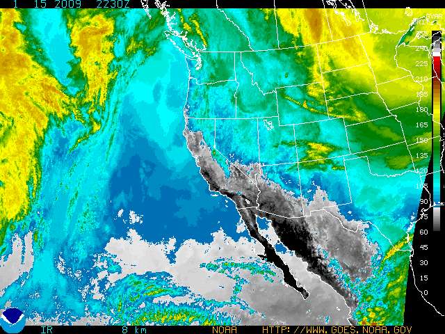 current goes west color enhanced infrared image