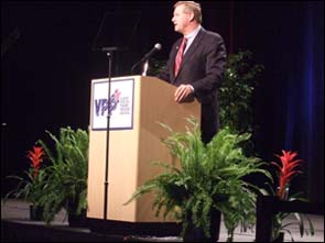 Assistant Secretary of Labor for Occupational Safety and Health Edwin G. Foulke, Jr. shares message at the Voluntary Protection Programs Participants' Association (VPPPA) Conference in Anaheim, California.