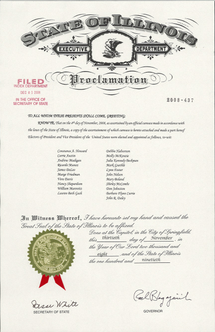 Illinois Certificate of Ascertainment, page 1 of 9