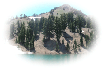 mountain ridge and lake