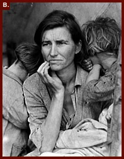 Destitute Pea Pickers in California. Mother of Seven Children. Age Thirty-two. Nipomo, California