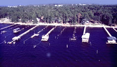 Docks lining the Mississippi Coastline