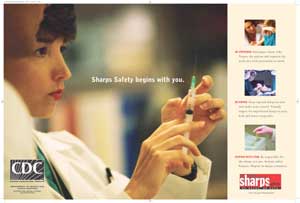 Image of 31" x 21" poster stating "Sharps Safety begins with you."