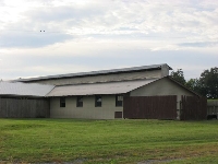 poultry house with roof ridge vent to allow moisture to escape