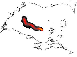 density plot of 1 month resource shed