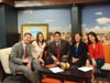 Congresswoman Hirono sits at the KGMB studio with Jeff Booth, Malika Dudley, Steve Uyehara and Grace Lee.