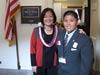 Congresswoman Hirono meets a student from Mililani Middle school on March 12, 2008.