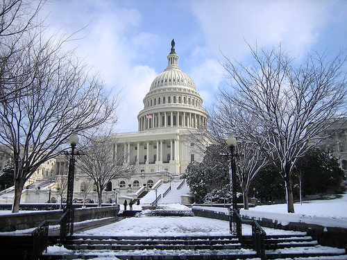 PHOTO: The US Capitol in winter.