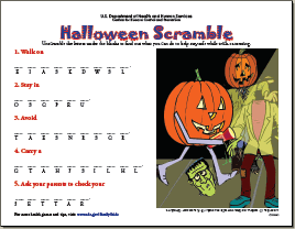 Halloween Scramble Page