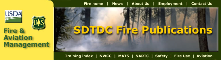 [Banner] USDA Forest Service, Fire & Aviation Mnagement.  Header with a photo of a smoke filled forest.