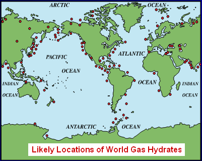 Map: Gas Hydrate Locations