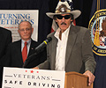 VA Secretary James B. Peake, left, and Richard Petty announcing safe driving initiative, linked to news release