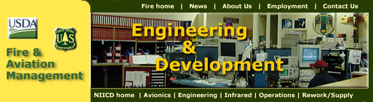 [Banner] US Department of Agriculture, Forest Service.  Photo of the Engineering & Development Shop.