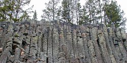 Photograph of basalt columns, Yellowstone National Park, Wyoming