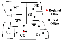 Region 6 map showing EC offices