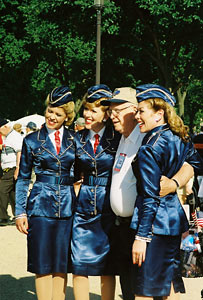 USO Women with Veteran