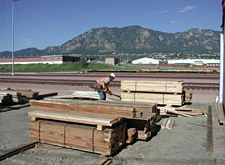 Salvaged lumber at the jobsite