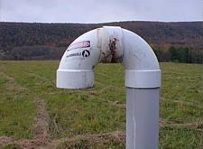 Methane vent at landfill