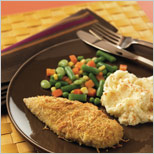 BAKED FRIED CHICKEN BREAST with MIXED VEGETABLES
