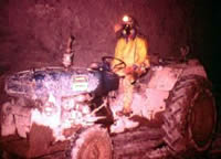 miner on tractor