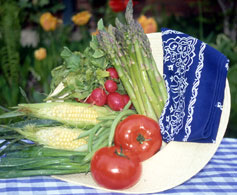 display of vegetables
