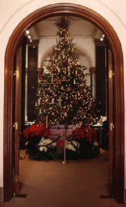 Holiday tree in Smithsonian Castle, 2000