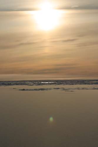 Sunset Over Arctic Ocean: Sunset over sea ice along the Arctic Ocean. (Arctic, USA)