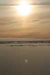Sunset Over Arctic Ocean: Sunset over sea ice along the Arctic Ocean.