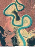 IKONOS satellite images of the Little Susitna River, a major salmon stream in south central Alaska -- the image shows the transitional zone between the timbered uplands and the inter-tidal wetlands near the mouth of the river