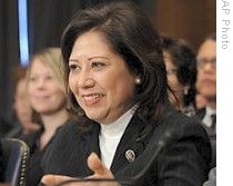 Labor Secretary-designate, Rep. Hilda Solis before the Senate Health, Education, Labor and Pension Committee on Capitol Hill, 9 Jan. 2009