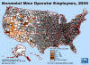 Nonmetal employment map