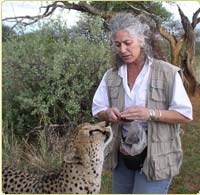 woman with a cheetah