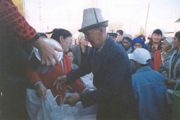 Food being distributed to hungry