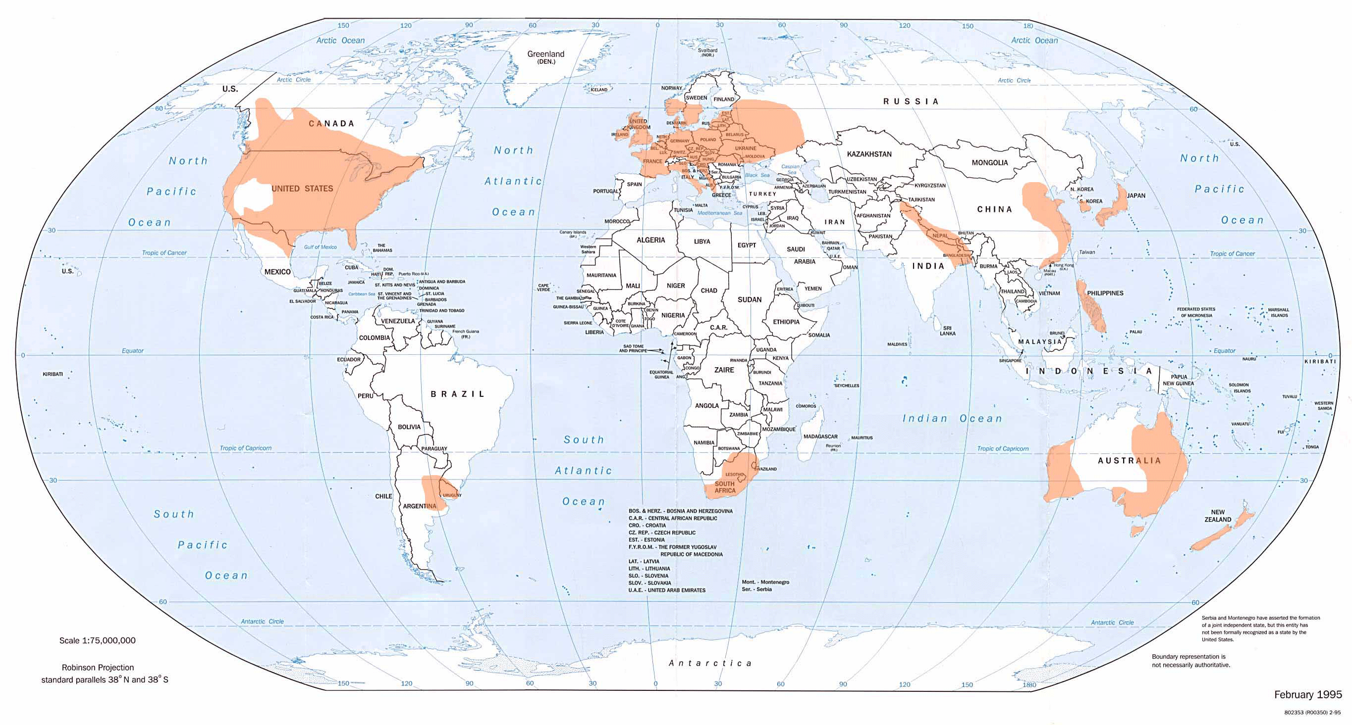 GLOBAL TORNADO DISTRIBUTION MAP