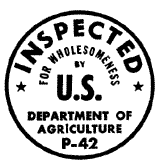 Seal-"INSPECTED FOR WHOLESOMENESS by U.S. Department of Agriculture [Est. No.]"