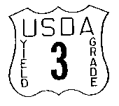 Shield with "USDA Yield Grade 3"
