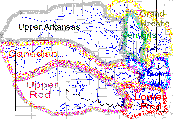TULSA DISTRICT RIVERS AND LAKES MAP