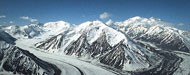 Snowcapped mountains in Alaska.