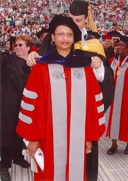 Karen Bouye recieving her PhD